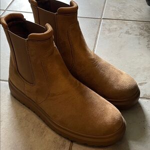 Women's Tan Suede Ankle Boots- Size 9.5- NEW w/o box